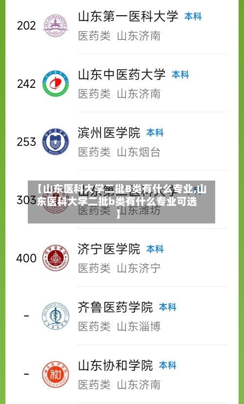 【山东医科大学二批B类有什么专业,山东医科大学二批b类有什么专业可选】-第2张图片