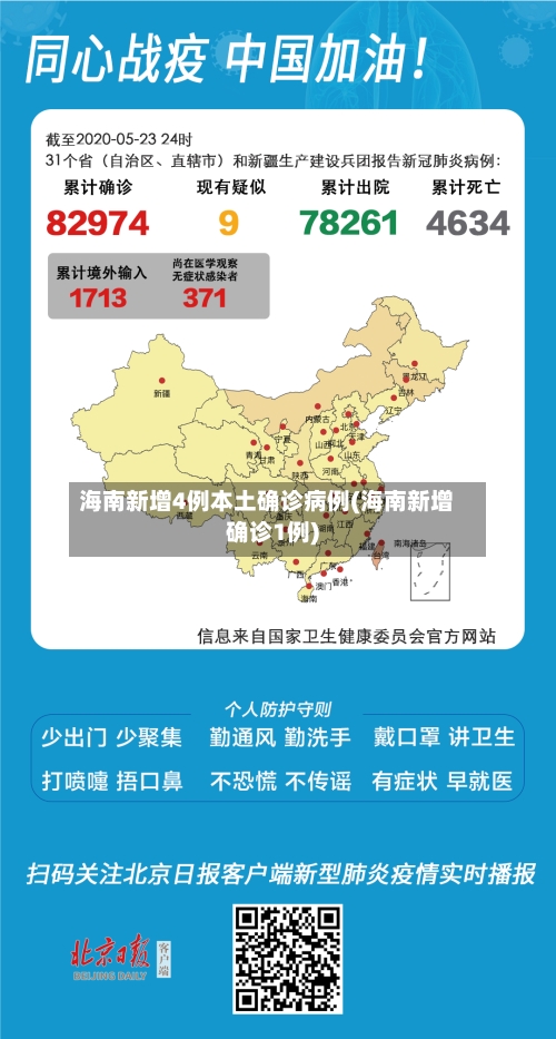 海南新增4例本土确诊病例(海南新增确诊1例)