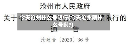 今天沧州什么号限行(今天沧州限什么号啊?)