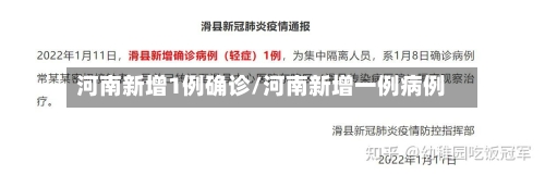 河南新增1例确诊/河南新增一例病例-第2张图片