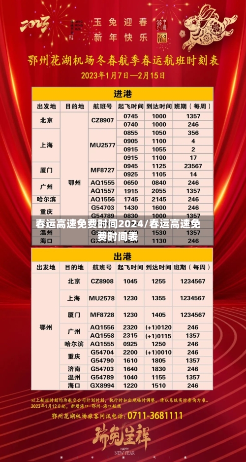 春运高速免费时间2024/春运高速免费时间表-第2张图片