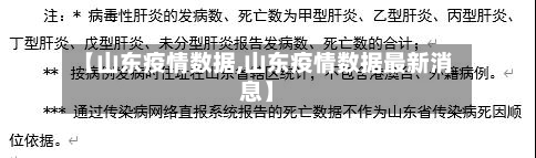 【山东疫情数据,山东疫情数据最新消息】