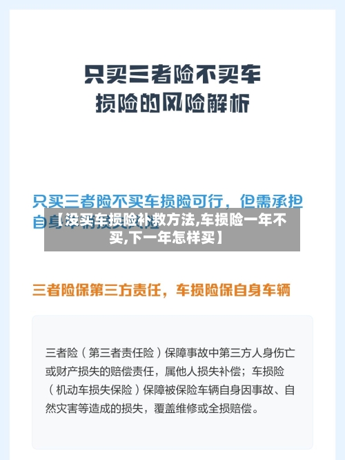【没买车损险补救方法,车损险一年不买,下一年怎样买】-第3张图片