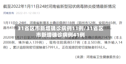 31省区市新增确诊病例11例/31省区市新增确诊病例41例-第2张图片