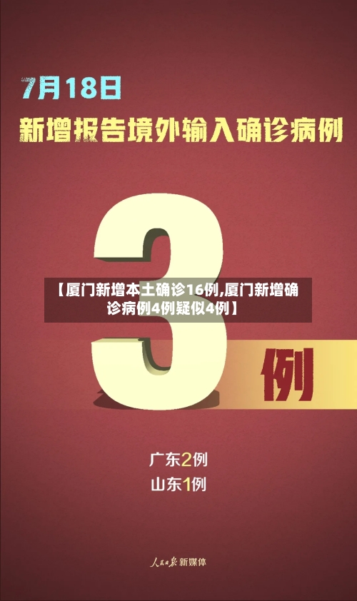 【厦门新增本土确诊16例,厦门新增确诊病例4例疑似4例】