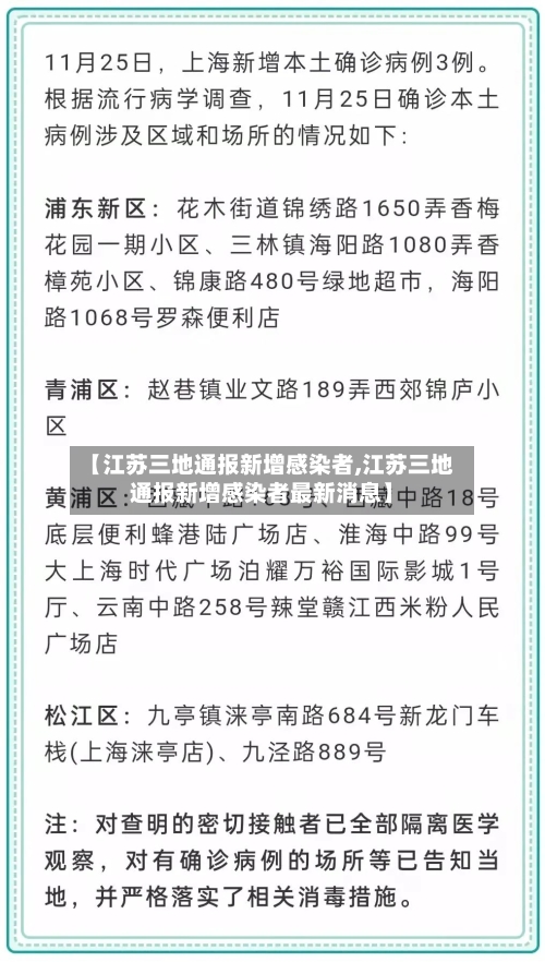 【江苏三地通报新增感染者,江苏三地通报新增感染者最新消息】