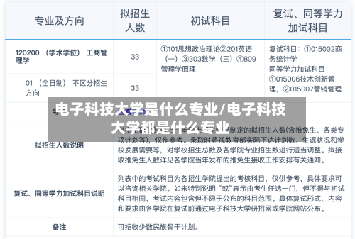 电子科技大学是什么专业/电子科技大学都是什么专业