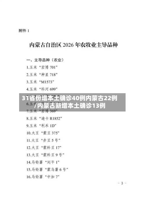 31省份增本土确诊40例内蒙古22例/内蒙古新增本土确诊13例-第2张图片